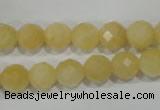 CYJ153 15.5 inches 10mm faceted round yellow jade beads wholesale