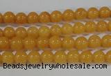 CYJ158 15.5 inches 4mm round yellow jade beads wholesale