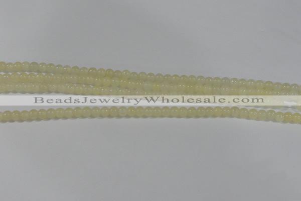 CYJ159 15.5 inches 4mm round yellow jade beads wholesale