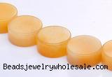 CYJ20 16 inches 12mm coin yellow jade gemstone beads Wholesale