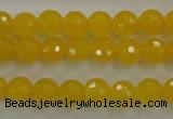 CYJ202 15.5 inches 8mm faceted round yellow jade beads wholesale