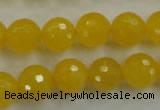 CYJ204 15.5 inches 12mm faceted round yellow jade beads wholesale