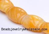 CYJ22 14*20mm flat drum yellow jade gemstone beads Wholesale