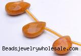 CYJ24 9*13mm faceted teardrop yellow jade beads Wholesale