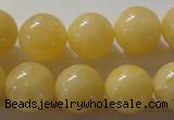 CYJ255 15.5 inches 14mm round yellow jade beads wholesale