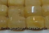 CYJ270 15.5 inches 10*14mm faceted tube yellow jade gemstone beads