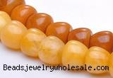 CYJ32 8*8mm bread shape yellow jade gemstone beads Wholesale