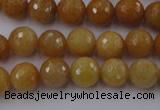 CYJ324 15.5 inches 10mm faceted round yellow jade beads wholesale