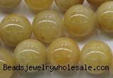 CYJ403 15.5 inches 10mm round yellow jade gemstone beads