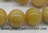 CYJ405 15.5 inches 14mm round yellow jade gemstone beads