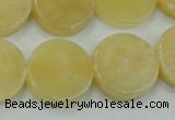 CYJ51 15.5 inches 20mm coin yellow jade gemstone beads wholesale