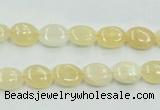 CYJ59 15.5 inches 8*10mm oval yellow jade gemstone beads wholesale