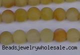 CYJ601 15.5 inches 6mm round matte yellow jade beads wholesale