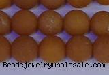 CYJ613 15.5 inches 10mm round matte yellow jade beads wholesale