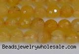 CYJ639 15.5 inches 6mm faceted round yellow jade beads wholesale