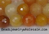 CYJ649 15.5 inches 12mm faceted round mixed yellow jade beads