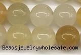 CYJ657 15 inches 8mm round yellow jade beads