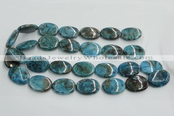 CYQ57 15.5 inches 22*30mm oval dyed pyrite quartz beads wholesale