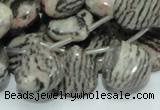 CZJ14 16 inches 16*16mm flat teardrop zebra jasper gemstone beads