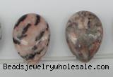 CZJ19 Top-drilled 18*25mm flat teardrop zebra jasper gemstone beads