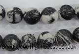 CZJ206 15.5 inches 14mm round black & white zebra jasper beads