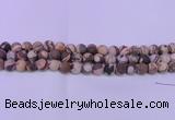 CZJ260 15.5 inches 4mm round matte zebra jasper beads