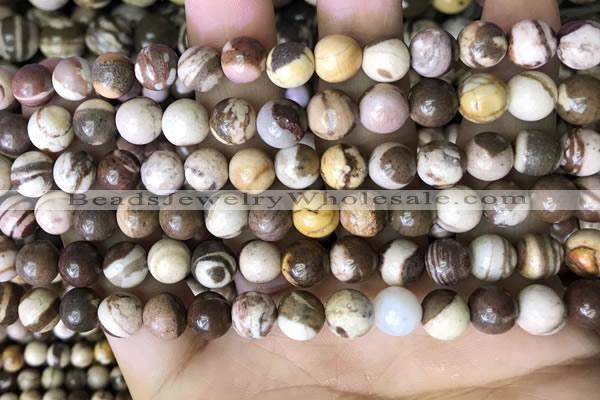 CZJ292 15.5 inches 8mm round brown zebra jasper beads wholesale