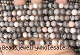 CZJ297 15.5 inches 6mm round pink zebra jasper beads wholesale