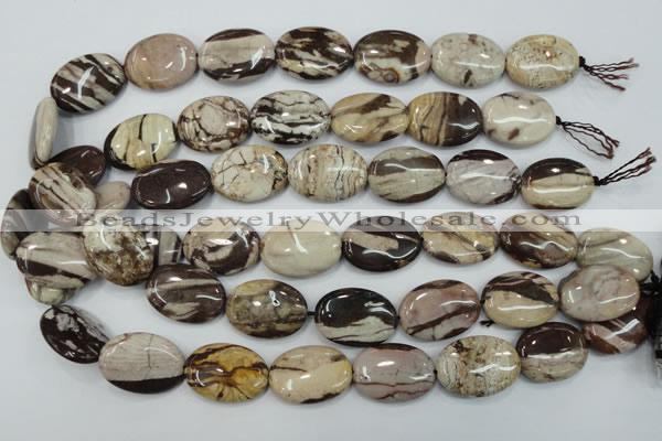 CZJ302 15.5 inches 18*25mm oval zebra jasper beads wholesale