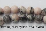 CZJ403 15.5 inches 10mm round pink zebra jasper beads wholesale