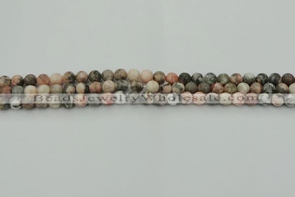 CZJ550 15.5 inches 4mm round pink zebra jasper beads wholesale