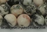 CZJ554 15.5 inches 12mm round pink zebra jasper beads wholesale