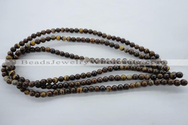 CZJ69 15.5 inches 6mm round iron zebra jasper beads wholesale