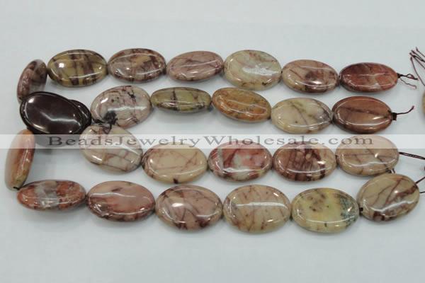 CZJ84 16 inches 22*30mm oval red zebra jasper beads wholesale