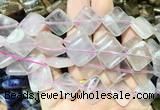 DOBS01 15 inches 15mm diamond rose quartz gemstone beads wholesale