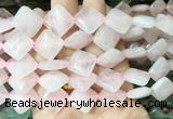 DOBS02 15 inches 15mm diamond rose quartz gemstone beads wholesale