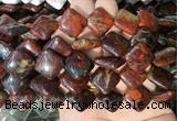 DOBS14 15 inches 15mm diamond brecciated jasper gemstone beads wholesale