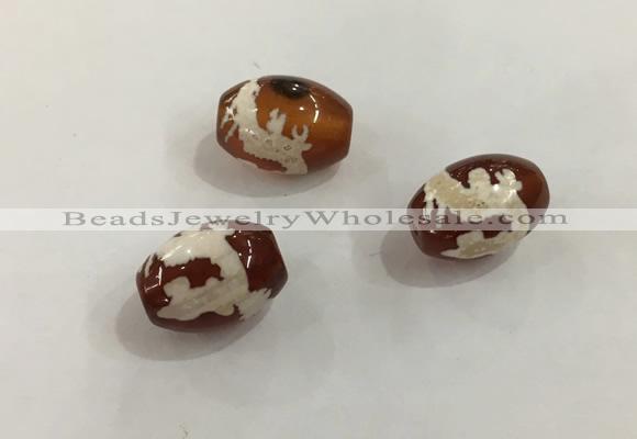 DZI390 10*14mm drum tibetan agate dzi beads wholesale