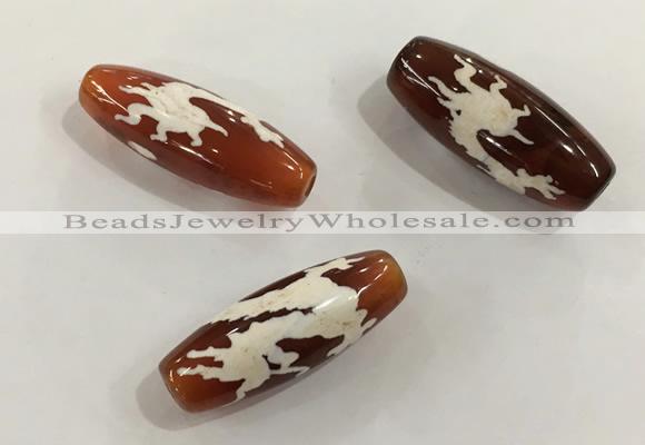 DZI422 10*28mm drum tibetan agate dzi beads wholesale