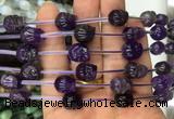 FGBS101 15 inches 10mm carved skull amethyst beads wholesale