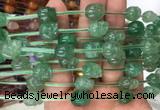 FGBS103 15 inches 10mm carved skull green strawberry quartz beads wholesale