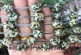 FGBS130 15 inches 12mm carved skull dalmatian jasper beads wholesale