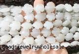 FGBS170 15 inches 15mm carved five petal flower white jade beads wholesale