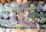 FGBS201 15 inches 20mm carved 5 petal flower fluorite beads wholesale