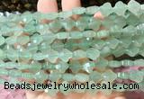 FGBS221 15 inches 10mm faceted four leaf clover green aventurine beads wholesale