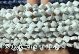 FGBS230 15 inches 10mm faceted four leaf clover white howlite beads wholesale