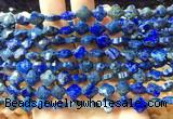 FGBS232 15 inches 10mm faceted four leaf clover lapis lazuli beads wholesale