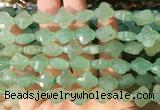 FGBS241 15 inches 13mm faceted 4 leaf clover green aventurine beads wholesale