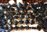 FGBS249 15 inches 13mm faceted 4 leaf clover black obsidian beads wholesale