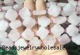 FGBS265 15 inches 18mm four leaf clover rose quartz beads wholesale